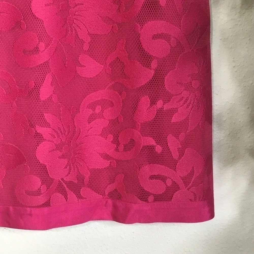 Laundry Pink Mesh Floral Pattern Sheath Dress